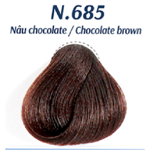 NHUỘM TÓC THẢO DƯỢC PHỦ BẠC [ Nâu Chocolate ] - Không Amoniac - Siêu Dưỡng Tự Nhiên  LAVOX 40MLx2 - N.685