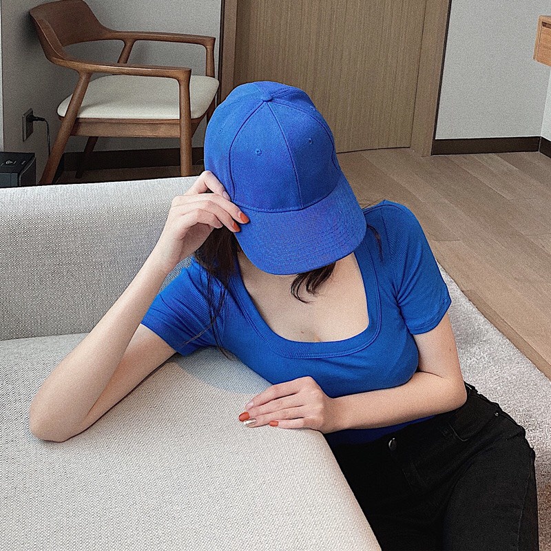 Áo thun body tay ngắn cổ U Áo phông nữ cổ vuông cộc tay form đẹp thun trơn co giãn tốt A215