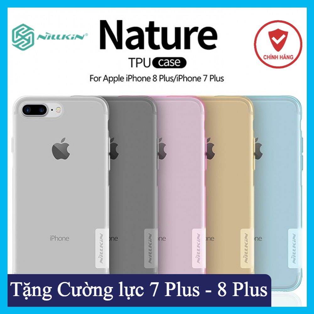 [Mã ELFLASH5 giảm 20K đơn 50K] [TẶNG CƯỜNG LỰC] ỐP LƯNG IPHONE 8 PLUS/7 PLUS NILLKIN SILICON CHÍNH HÃNG HÀNG CHUẨN