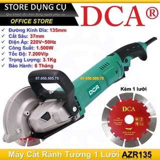 1500w máy cắt rãnh tường chuyên nghiệp 135mm dca azr135 | tặng kèm 1 lưỡi cao cấp 133mm z1r-ff-135
