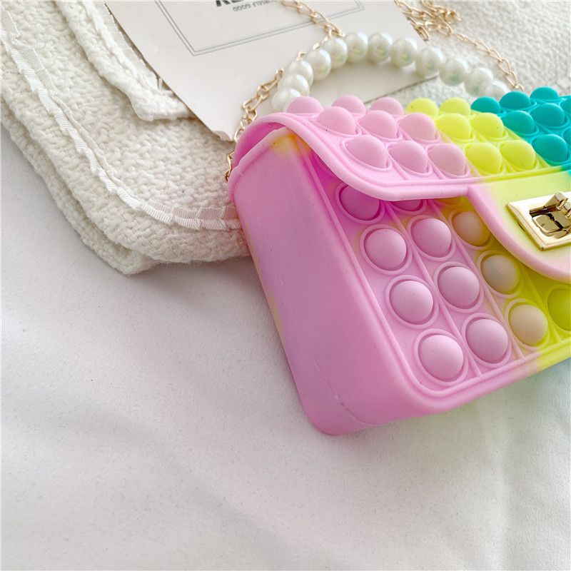 Túi pop it cho bé gái giá rẻ đeo chéo bóp bong bóng hình hộp sắc màu quai ngọc dễ thương Fullbaby 030