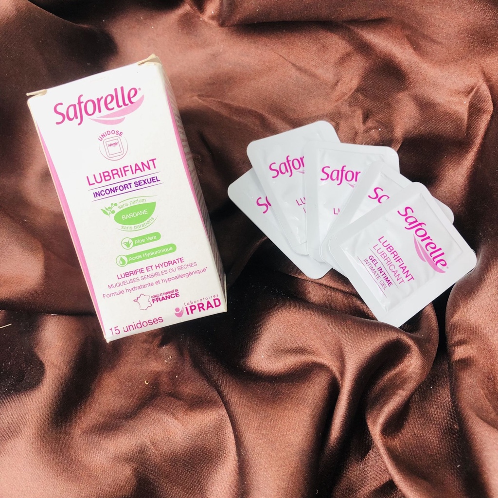 Gel dưỡng trơn vệ sinh Saforelle Lubrifiant Inconfort Sexuel, gel hỗ trợ sức khoẻ dạng gói 30ml Ouibeaute