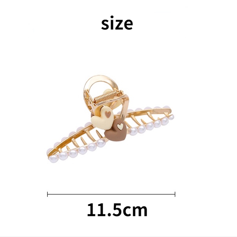 Kẹp tóc kim loại hình hoa đính ngọc trai giả thời trang cho nữ