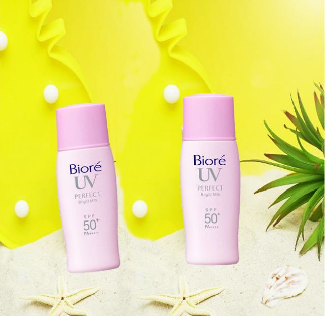 Sữa Chống Nắng Biore UV Bright Face Milk Sáng Hồng Tự Nhiên Tuýp 30ML 