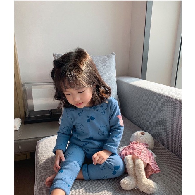 Quần áo thu đông siêu ấm cho bé gái bé trai kiểu dáng ôm body, bộ thu đông cho bé trai bé gái từ 8-18kg