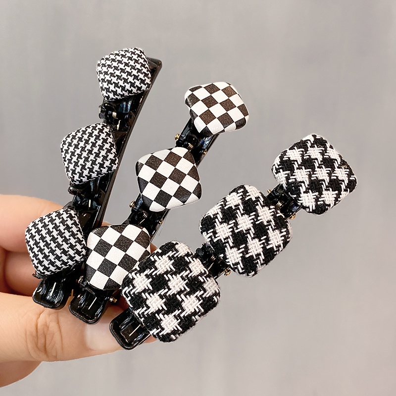 Kẹp Tóc Hai Lớp Phủ Lông Tinh Tế Phong Cách Hàn Quốc Mới 2021 Cho Nữ