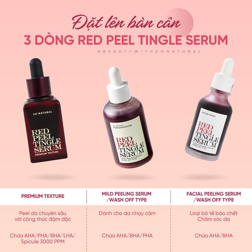 Thay Da Sinh Học So'Natural Red Peel Tingle Serum