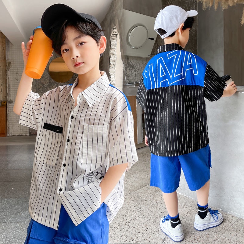 Bộ Áo Sơ Mi cotton Mỏng + Quần Dài Phong Cách Phương Tây Thời Trang Mùa Hè Hàng Mới Dành Cho Bé Trai Bé Gái 2022