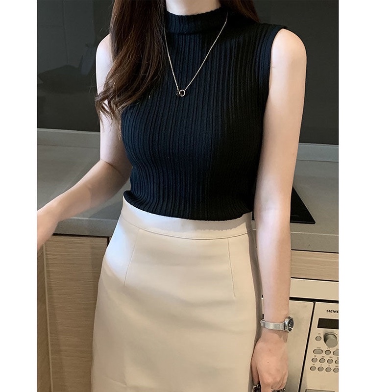 Áo len nhún cổ 3 phân sát nách