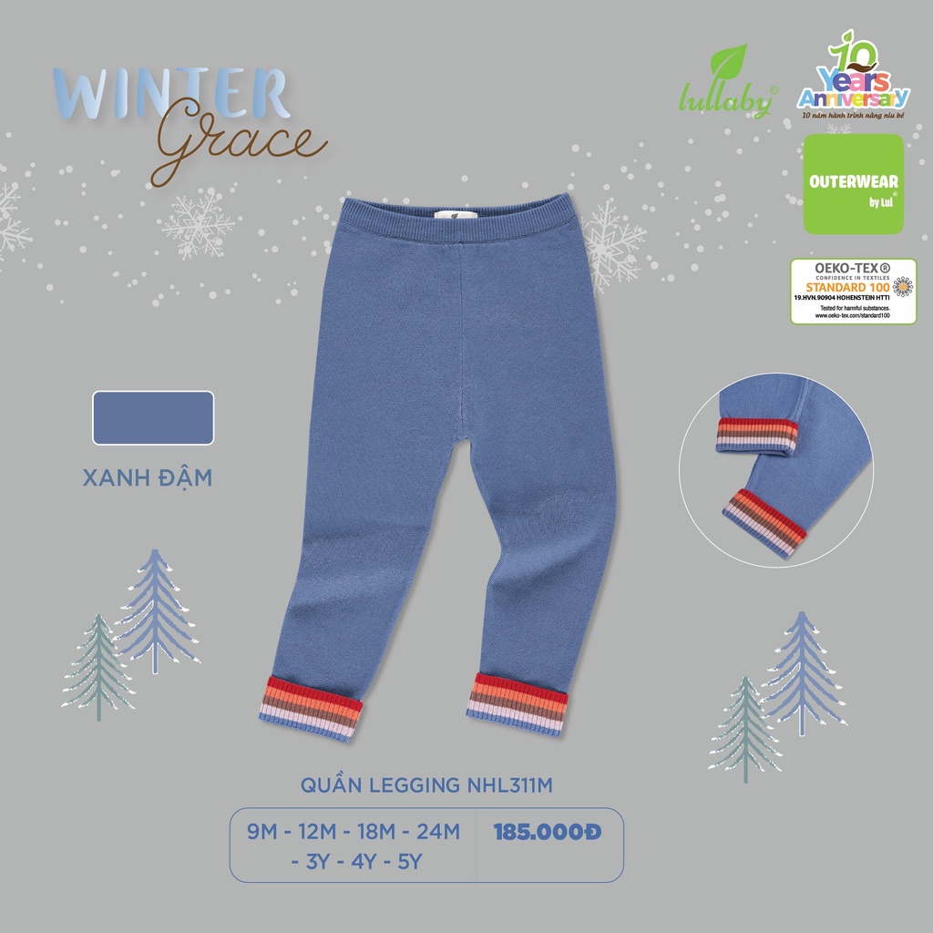 [CHÍNH HÃNG] Quần legging len mềm mại trẻ em Lullaby