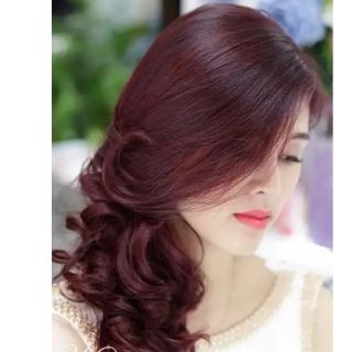 Thuốc nhuộm tóc màu tím hồng+ tặng oxy trợ nhuộm và bao tay