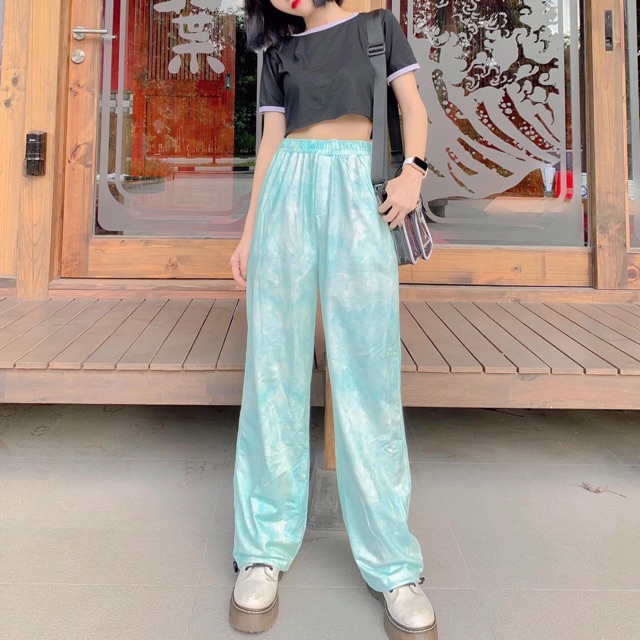 Quần Long Pants 3D Loang Cloud Ảnh Thật(Suông_Dây Rút Tự Điều Chỉnh)