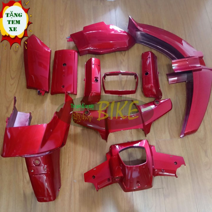Bộ nhựa xe Dream II màu Đỏ cờ [TẶNG TEM] Dàn áo xe Dream 2 màu đỏ cờ nhựa ABS siêu bền đẹp