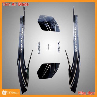 Tem xe máy Air Blade loại 3 Lớp - màu ĐEN có logo chữ nổi