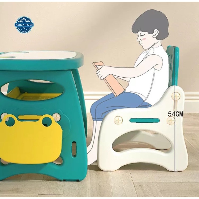Bộ Bàn Ghế Hà Mã lắp ghép đa năng, tăng giảm chiều cao thông minh cho bé. An toàn, chắc chắn và dễ tháo lắp