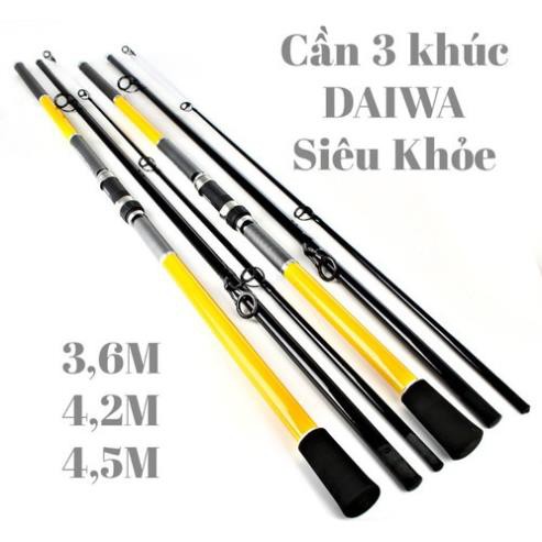 Cần câu lục daiwa 3 khúc, cần câu xa bờ siêu khỏe độ dài 3m6-4m2-4m5