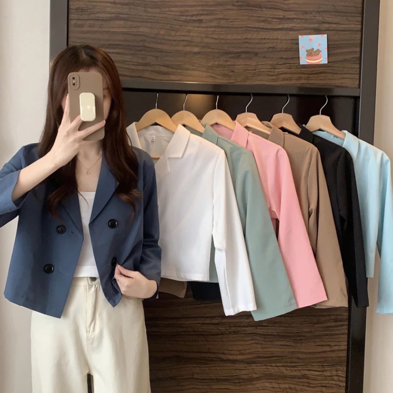 Áo Blazer Mỏng Dáng Cộc Mùa Thu Và Mùa Xuân Cho Nữ, Chất Liệu Vải Mango Loại 1, Bảng Màu Đẹp, V09- Kilafashions.vn