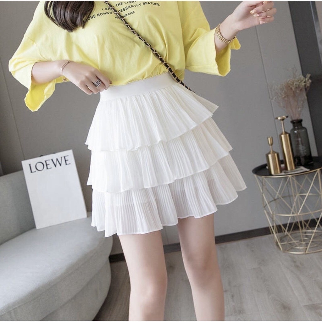 Chân váy xếp ly 3 tầng ngắn xòe cạp cao có quần lót trong lưng thun thời trang dễ mặc DUMISA CV03 | BigBuy360 - bigbuy360.vn