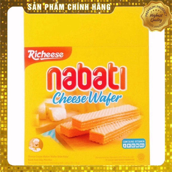 Bánh Xốp Nabati Phô Mai Cheese Wafer 320g (Hộp lớn 20 thanh)