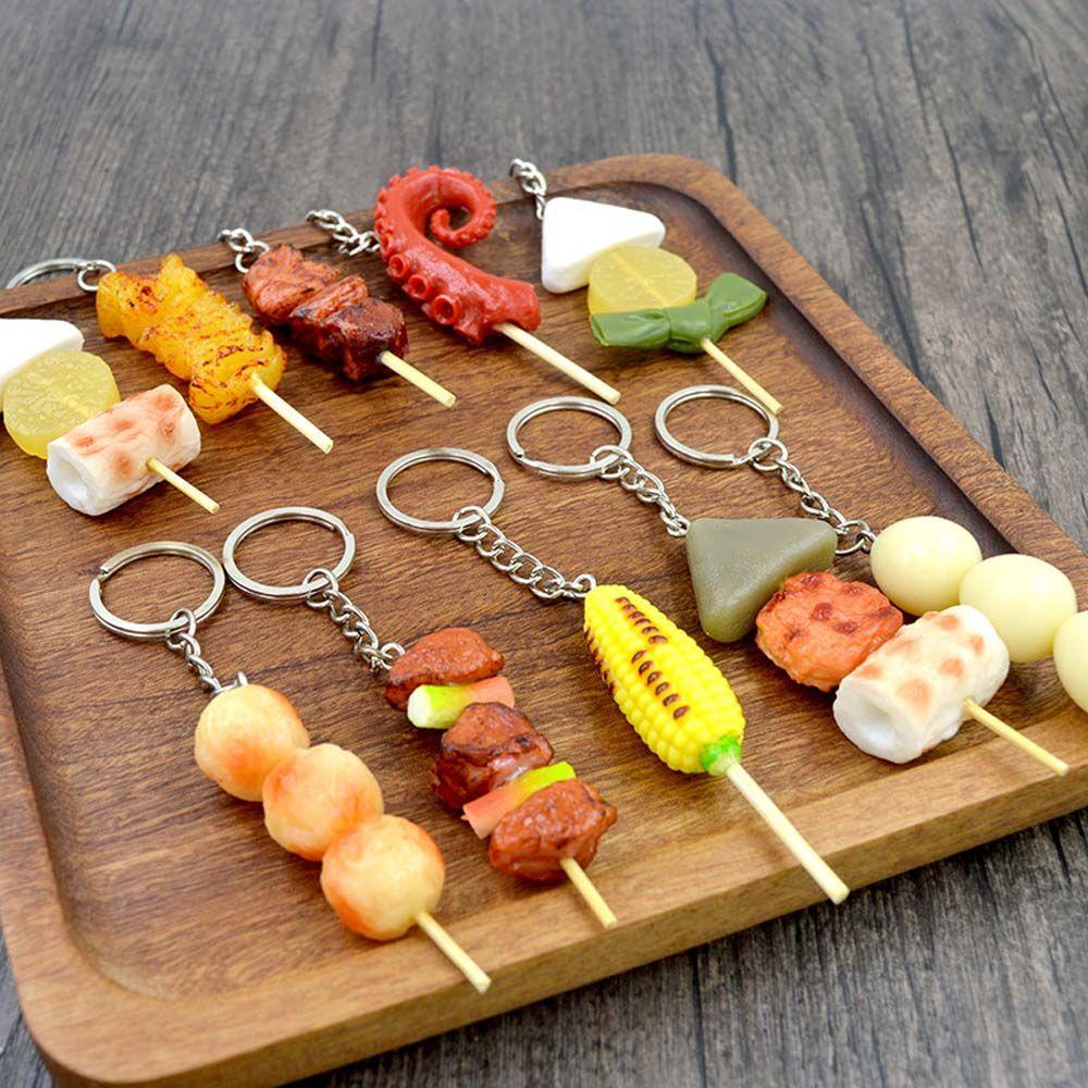 Aaron1 Móc Khóa Hình Mực BBQ Bằng PVC Dễ Thương Phong Cách Hàn Quốc
