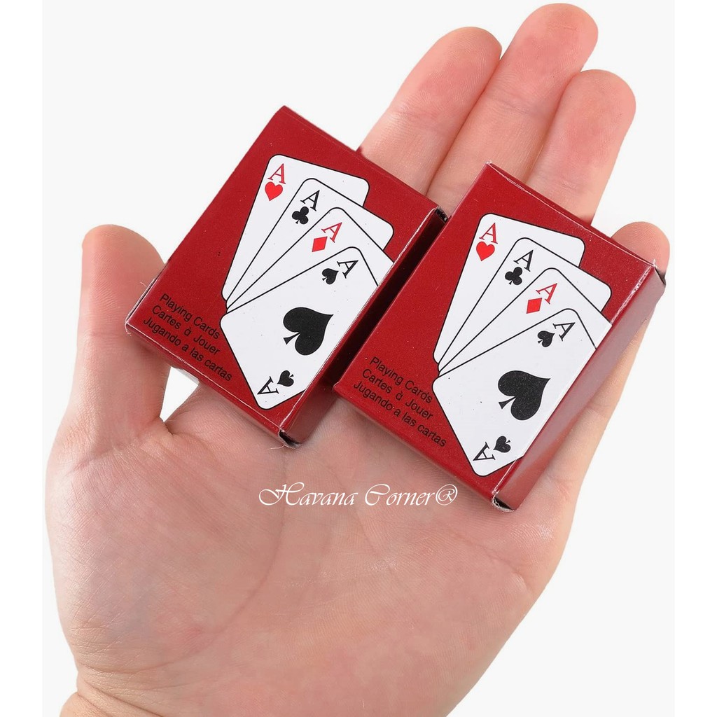 Bộ bài tây Poker Mini, tú lơ khơ mini, bài nhỏ kích thước 1/3 lòng bàn tay