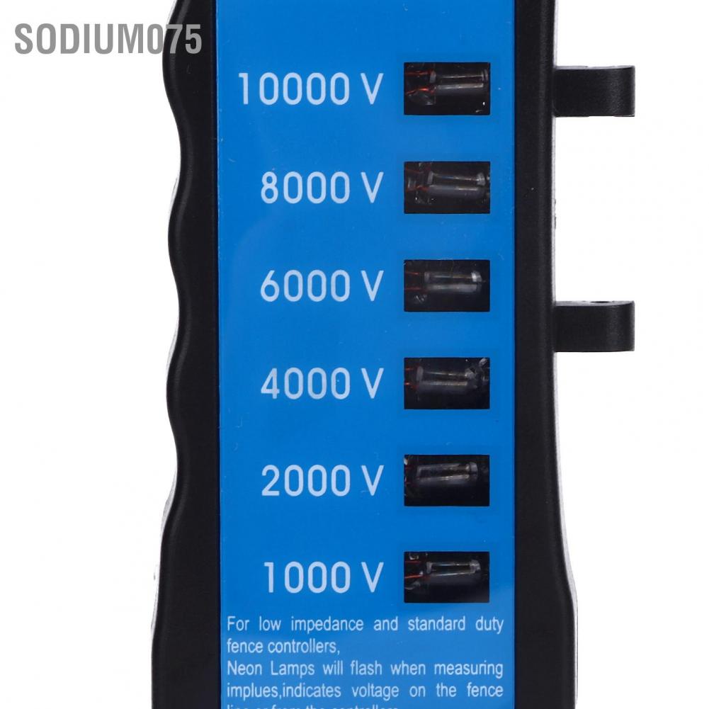 Sodium075 Sodium075 Máy đo điện áp hàng rào 10000V Dụng cụ cầm tay không thấm nước với 6 chiếc đèn cho trang trại