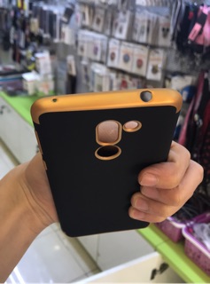 Ốp lưng + dán kính Huawei GR5 2017 (ốp đen viền vàng)