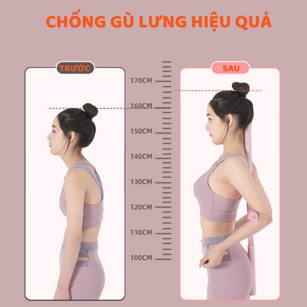 Gậy Chỉnh Hình Thẳng Lưng Tập Yoga bằng Thép Không Gỉ - Cải thiện vóc dáng, nâng cao khí chất sang chảnh