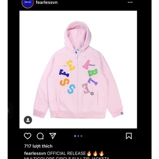 Hoodie zip multicolor fearless(hoodie localbrand )