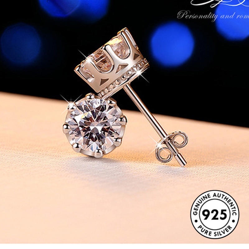 Bông Tai Mạ Bạc 925 Đính Đá Thời Trang