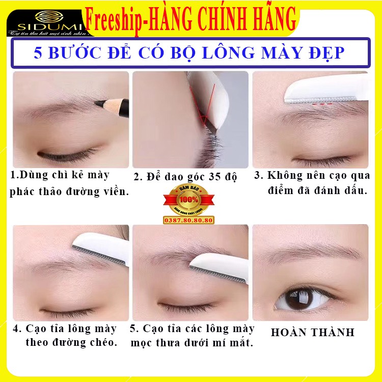 Sét 2 dao cạo lông mày đa năng đẹp/ Dao cạo chân mày, lông nách loại đẩy siêu sắc, siêu bén sidumi