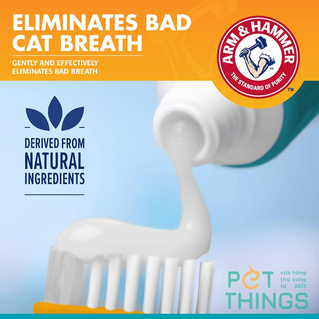 Bộ bàn chải + kem đánh răng cho mèo Arm &amp; Hammer Fresh Breath Dental Kit for Cats