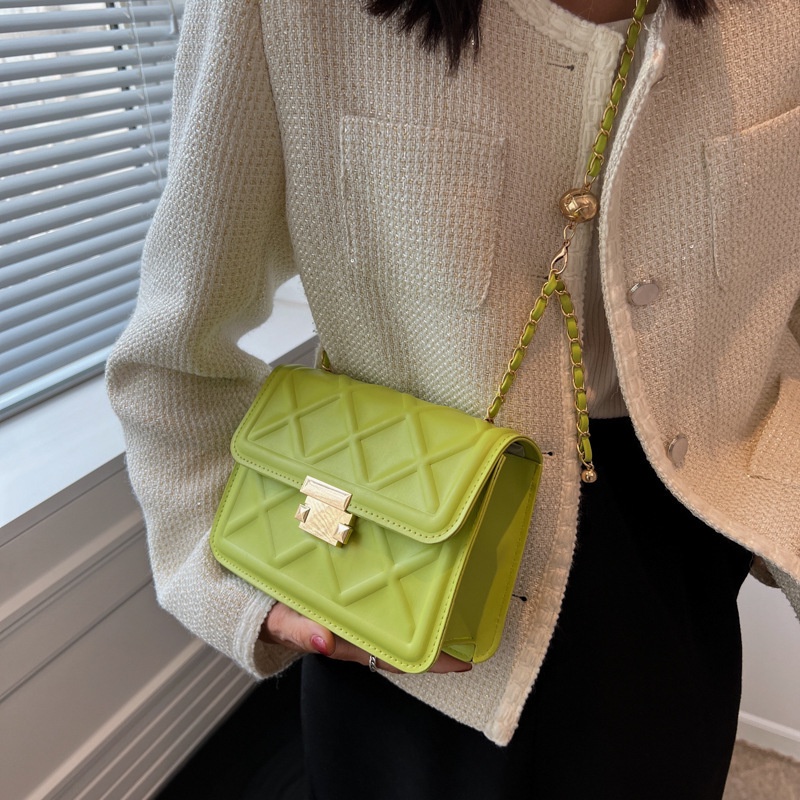 Túi Đeo JASMIN NOIR Chéo Nắp Lật Họa Tiết Kẻ Ô Phối Dây Xích Cho Nữ