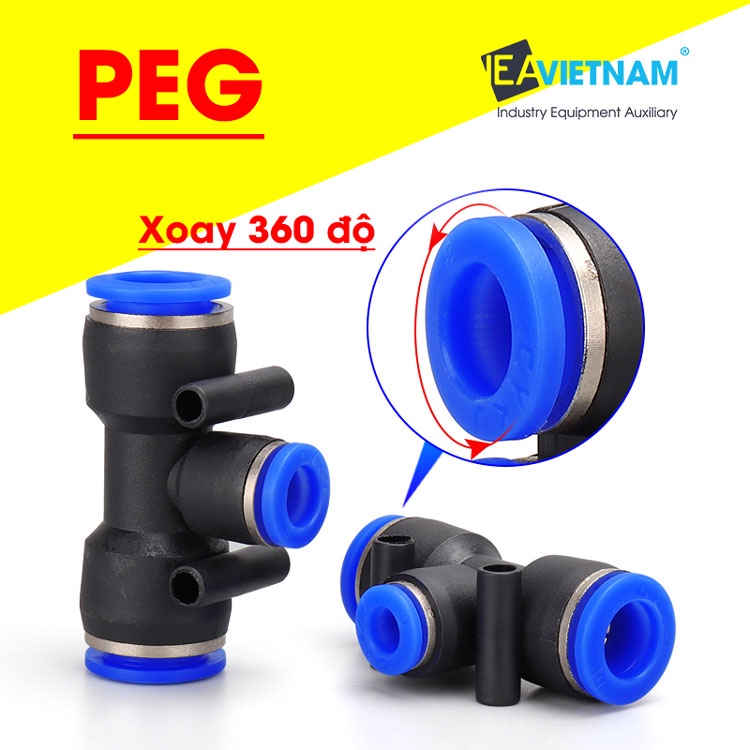 Đầu nối hơi chuyển đổi PEG T3 PEG6-4 PEG8-6 PEG10-8 PEG12-10