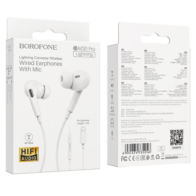 Tai Nghe Có Dây Borofone BM30 Pro Chui Lightning 7 8 X 11 12 13 chính hãng