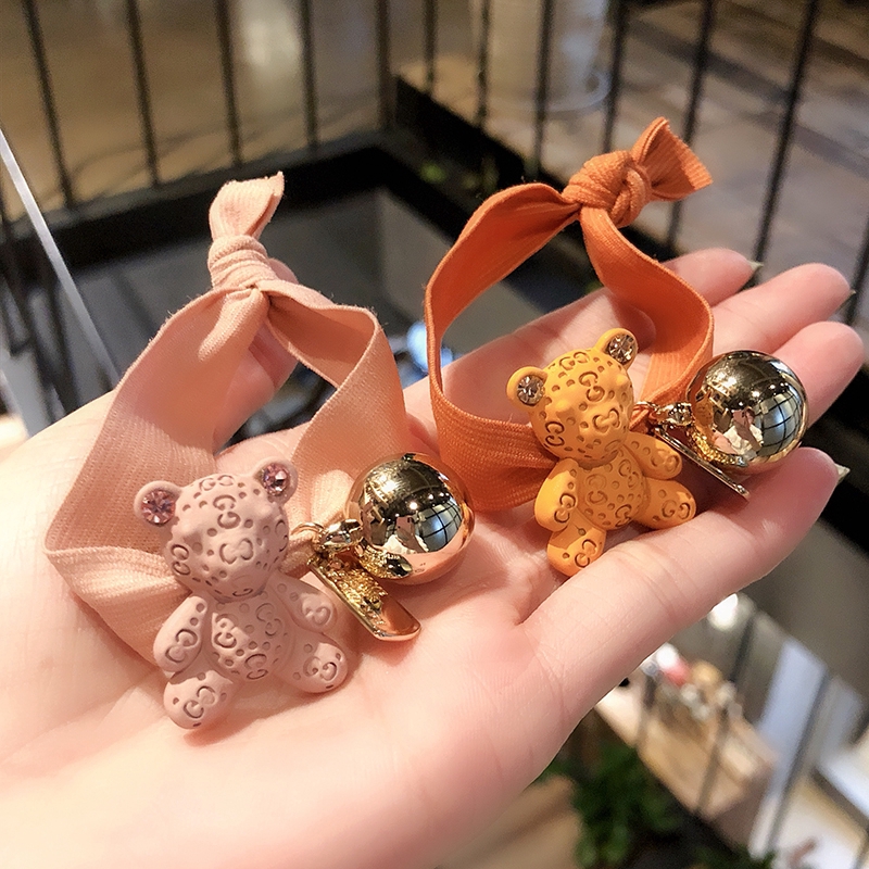 Dây cột tóc WE FLOWER co giãn hình chú gấu hình bông hoa dễ thương xinh xắn
