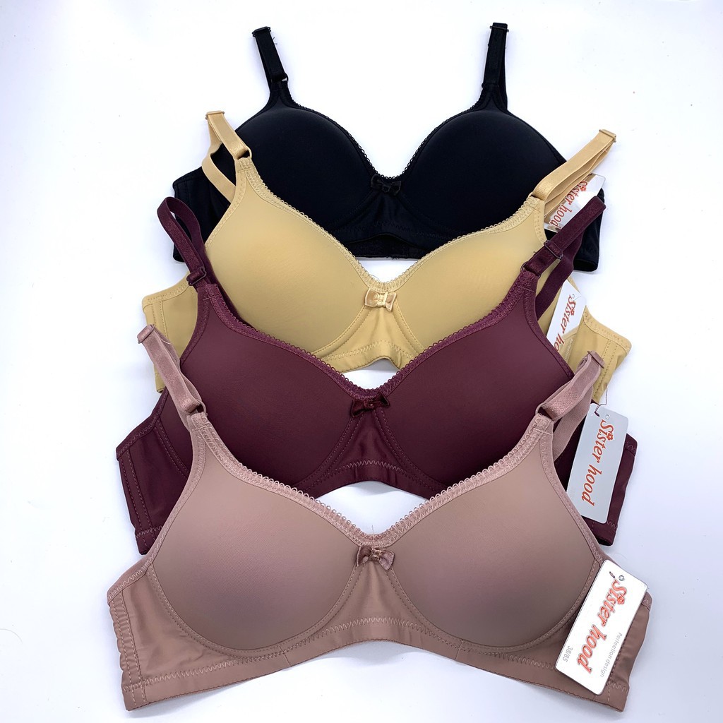 Áo lót nữ Thái, áo ngực SISTERHOOD thun lạnh đệm mỏng ngực nhỏ vừa và nâng ngực ASH643