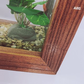 Bể Cá Mini - Bể Cá Khung Gỗ - Bể Cá Để Bàn Làm Việc Handmade