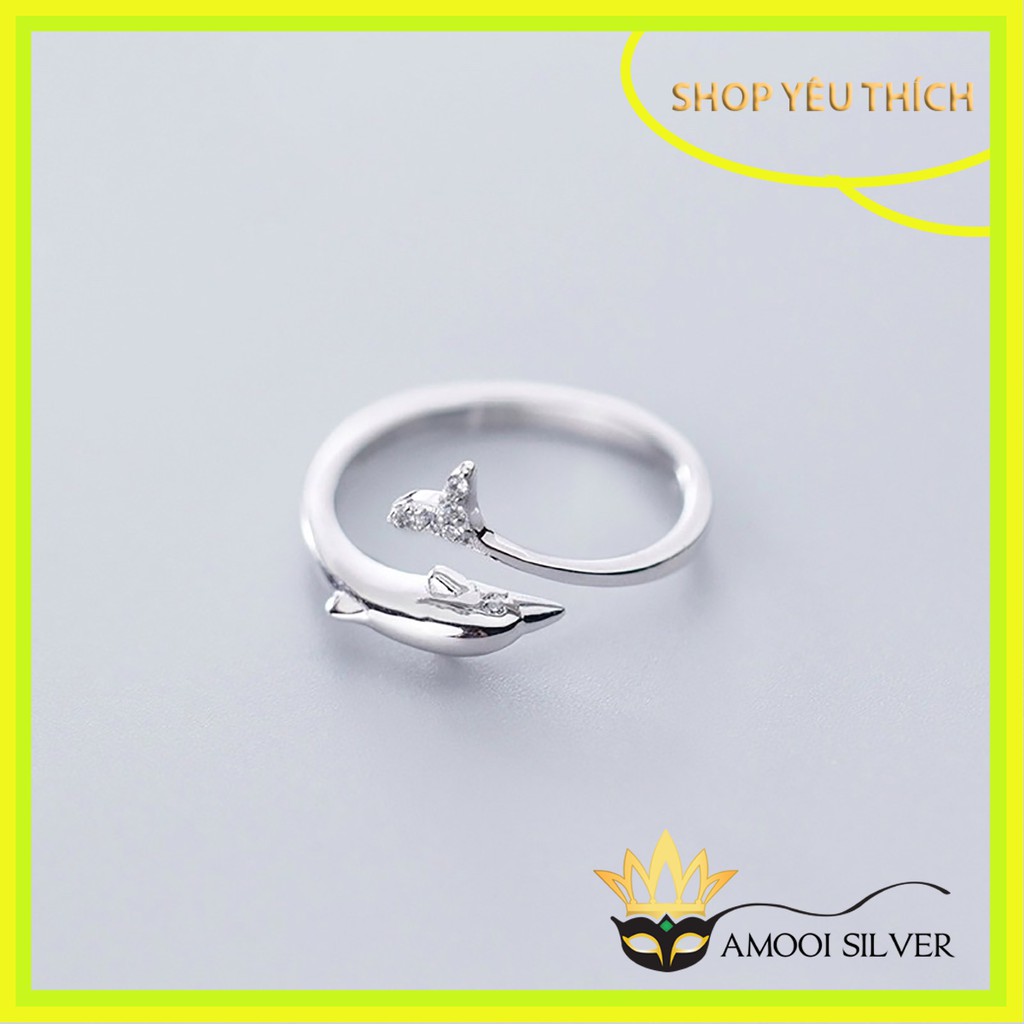 Nhẫn bạc S925 freesize cá heo - Amooi Silver AN41