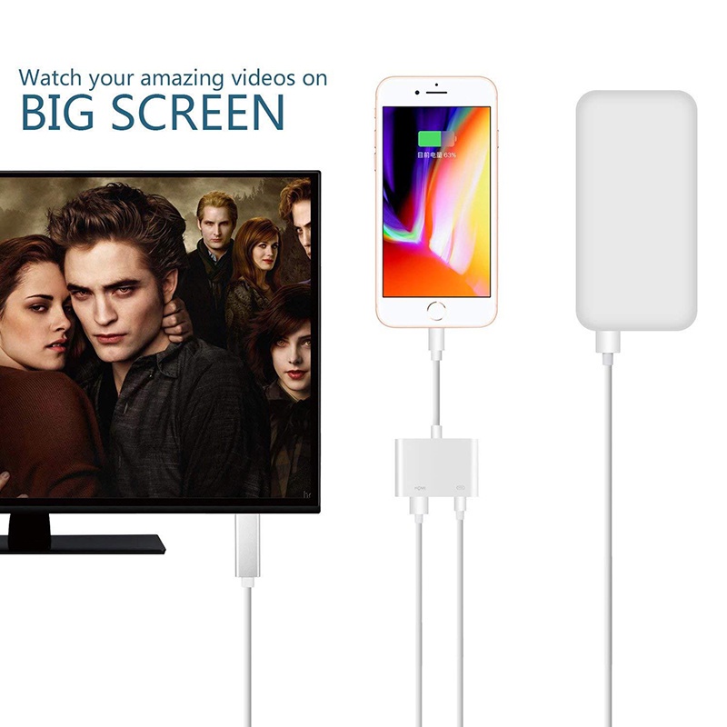 Dây Cáp Chuyển Đổi Cổng Lightning Sang HDMI 4K 1080P HD Cho Iphone X 8 / 76S / Ipad Air / Ipod