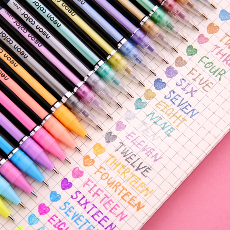 [Mã LIFE0803ALL giảm 10% đơn 0K] Bộ 12 bút mực nhiều màu sắc khác nhau đáng yêu đa năng tiện lợi