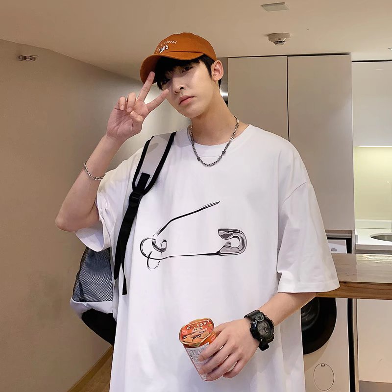 Áo Thun Tay Ngắn Dáng Rộng In Họa Tiết Hoạt Hình Phong Cách Hip Hop Nhật Bản Thời Trang Mùa Hè Cho Nam M-8XL