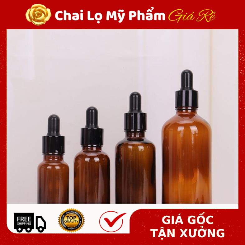 Lọ Chiết Serum ❤ RẺ VÔ ĐỊCH ❤ [50ml] Lọ đựng tinh dầu bóp giọt khoen đen , chai lọ chiết mỹ phẩm , phụ kiện du lịch