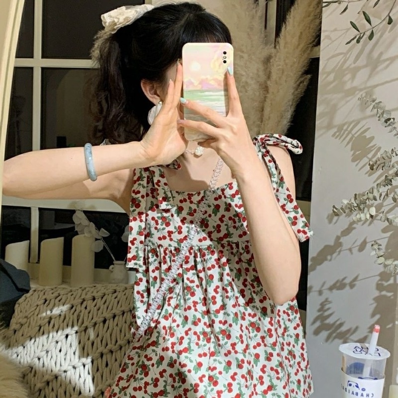 Áo Hai Dây Đính Nơ Thiết Kế Mới Thời Trang Dành Cho Mùa Hè