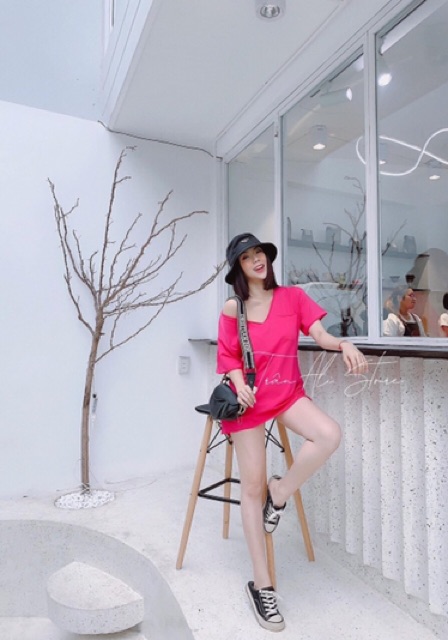 Áo thun trơn cổ ❤️ túi lệch tà Hot cực Hot