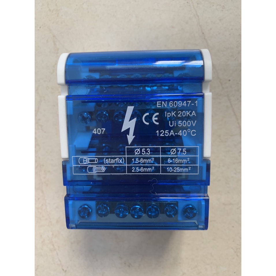 Hộp đấu nối dây NHCO1/407,Cầu đấu cáp NHCO1/407-3 pha 4 cực-Dòng định mức 125A