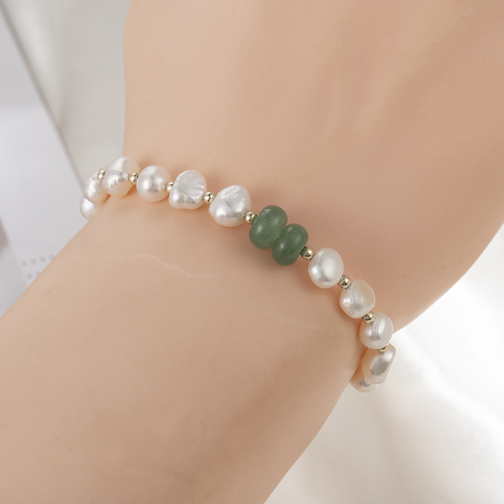 [sweet] woman wild Gold Irregular Pearl Bracelet Adjustable Bangle Chain Jewelry Gift