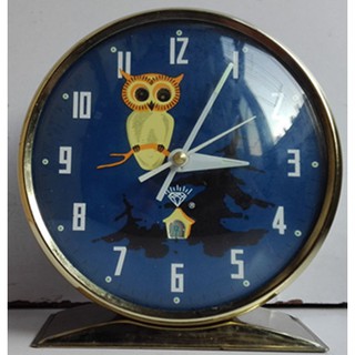 Đồng hồ báo thức Con cú, hiệu Diamond-Kim cương,đồng hồ báo thức cơ học lên cót để bàn kỷ niệm xưa