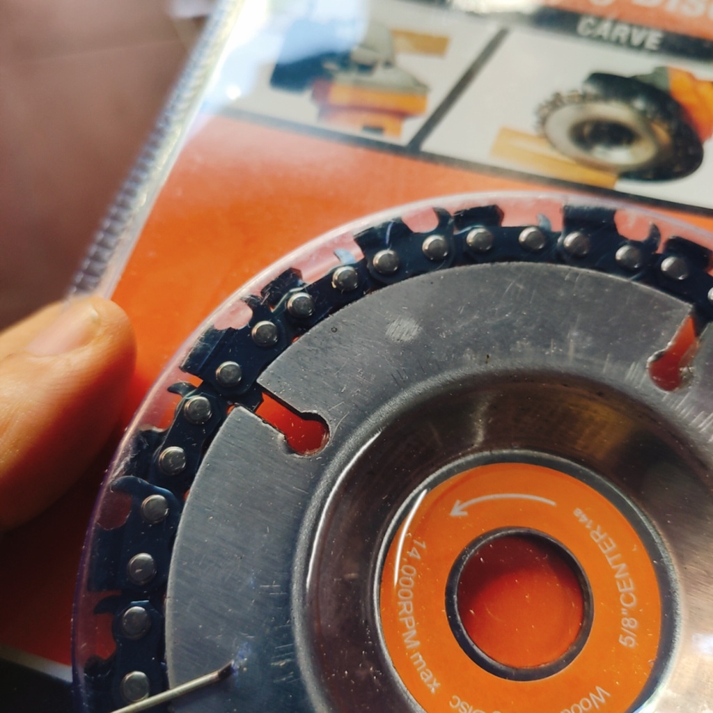 Đĩa cưa xích 22 răng, lưỡi cưa xích cắt gỗ, phay phá gỗ đa năng gắn máy mài 4 inch