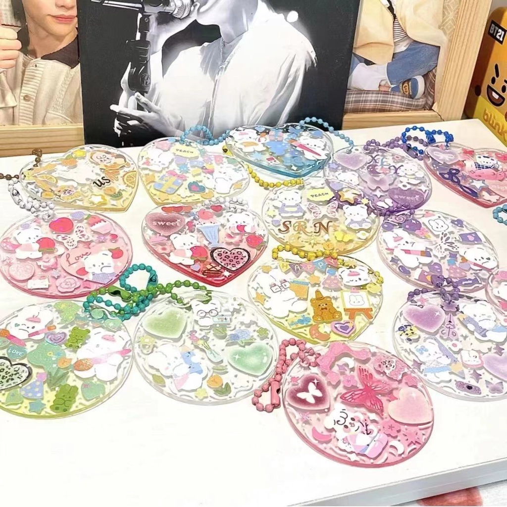 Móc Khóa Acrylic Trong Suốt Sáng Tạo Cho Học Sinh /diy Gradient móc khoá acrylic